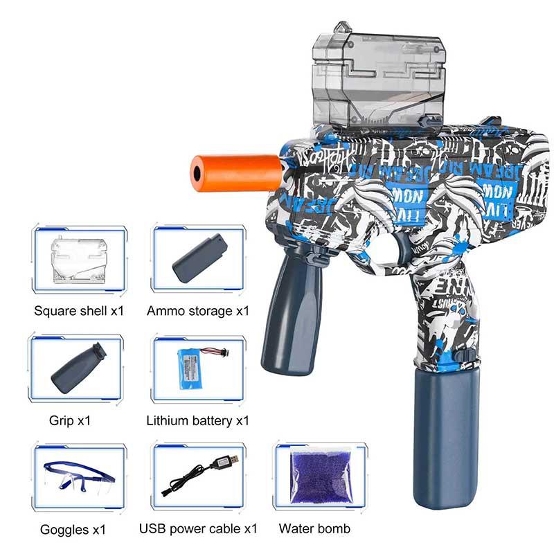 Electric MP9 Splatter Gel Ball Blaster Toy-gel blaster-Biu Blaster-blue-Biu Blaster