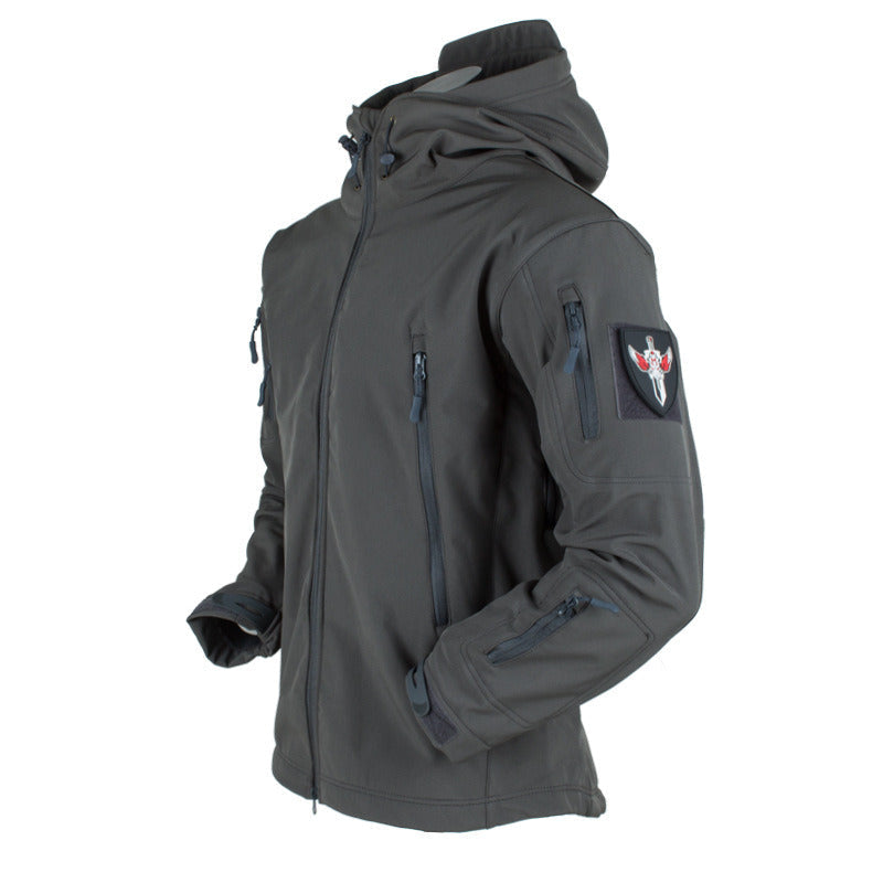 Tactical Soft Shell Military Jacket Men Waterproof Windproof Coat jackets mens Rain Hiking Camping & Hiking Apparel-clothing-Biu Blaster-Gray-l-Uenel