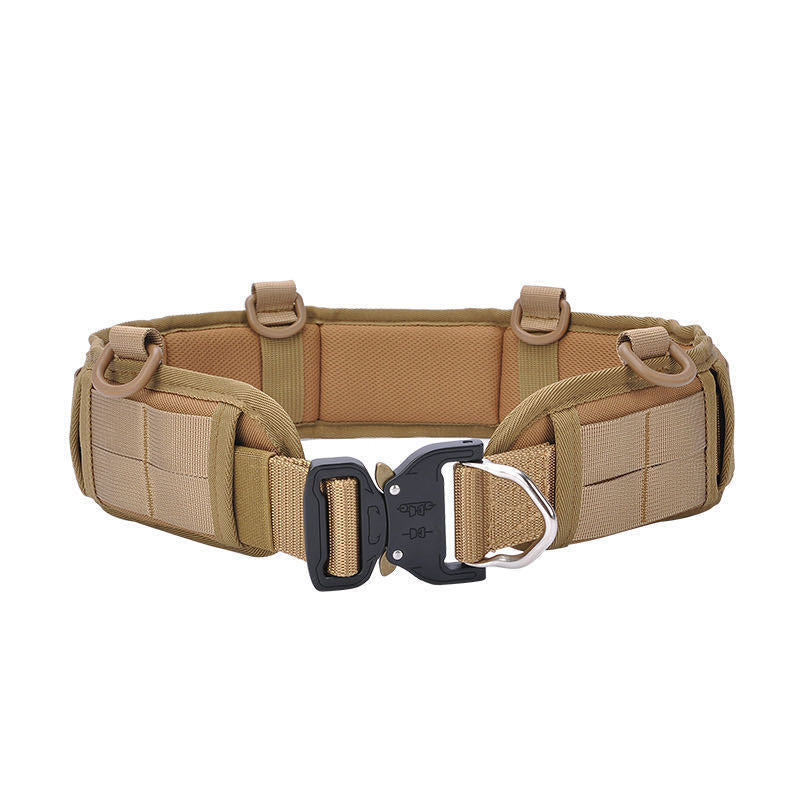 Military Tactical Belt Army Molle Battle Belt Outdoor Men CS Hunting Apparel Adjustable-clothing-Biu Blaster-khaki-Uenel