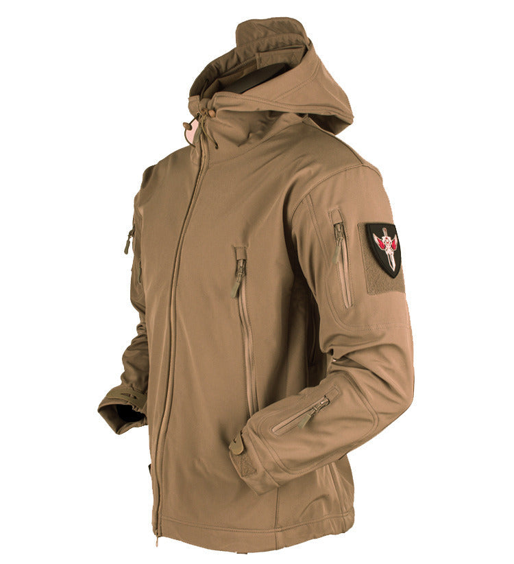 Tactical Soft Shell Military Jacket Men Waterproof Windproof Coat jackets mens Rain Hiking Camping & Hiking Apparel-clothing-Biu Blaster-Khaki-l-Uenel