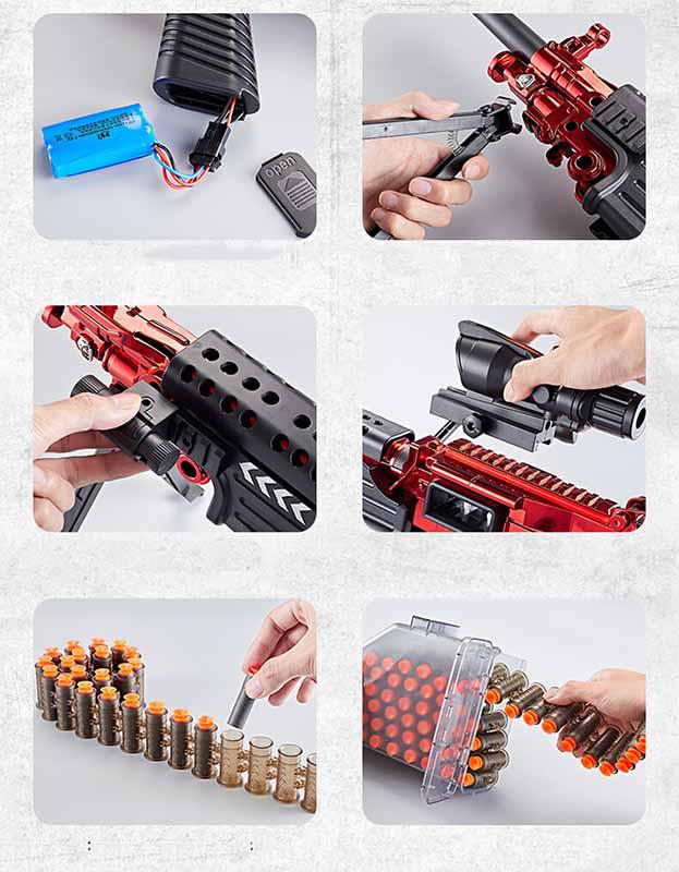 LH SAW M249 Electric Darts Blaster-foam blaster-Biu Blaster-Biu Blaster
