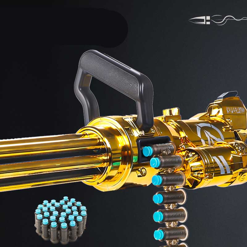 Lehui Electric Golden Gatling Minigun Dart Blaster-foam blaster-Biu Blaster-Uenel