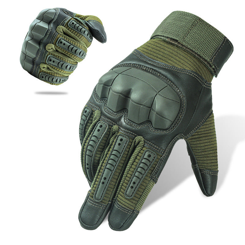 actical Gloves Military Full Finger Hunting Gloves PU Leather Touch Screen Rubber Protective Gloves CS Gear-clothing-Biu Blaster-od-s-Uenel