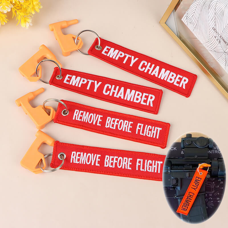 2pcs Remove Before Embroidery AR15 Safety Tag Label Key Fobs Keychain Luggage Tag-Tactical Accessories-Kublai-Kublai