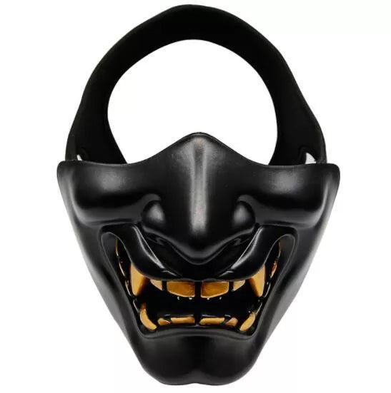 Hannya Half Face Tactical Devil Mask-玩具/游戏-Biu Blaster-black-Biu Blaster