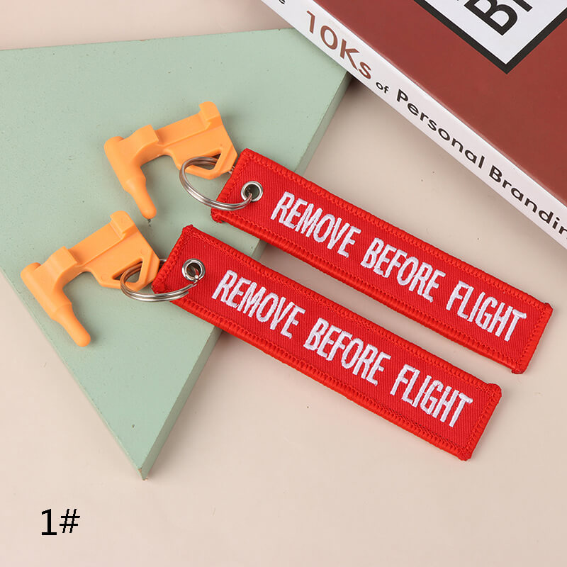 2pcs Remove Before Embroidery AR15 Safety Tag Label Key Fobs Keychain Luggage Tag-Tactical Accessories-Kublai-A-Kublai