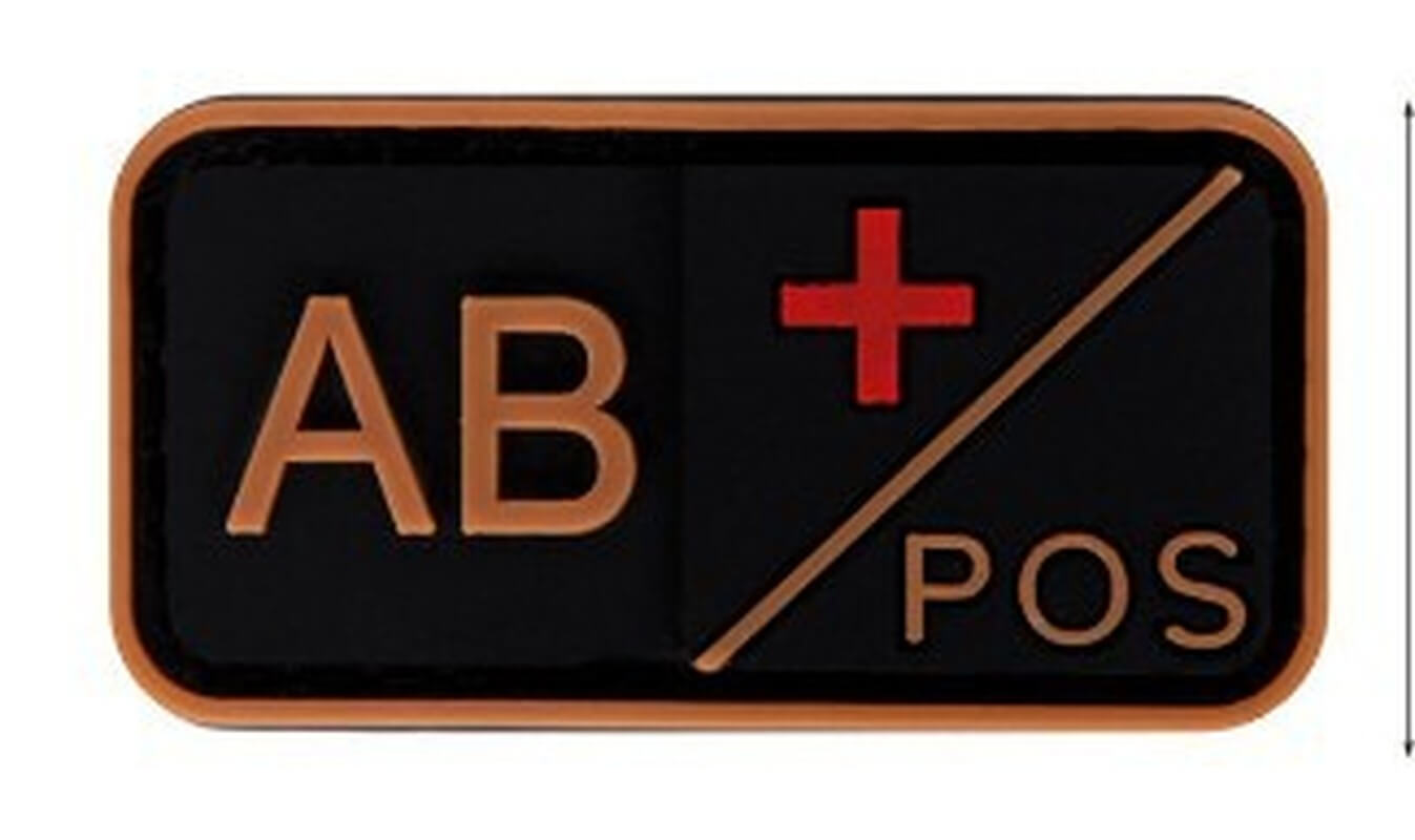 A B AB O Rh + - Positive Negative 3D PVC Blood Type Patch Military Hook and Loop Sew on Patches Badge for Backpacks 5x2.5cm-Tactical Accessories-Kublai-Kublai