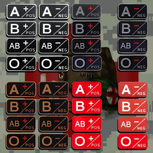 A B AB O Rh + - Positive Negative 3D PVC Blood Type Patch Military Hook and Loop Sew on Patches Badge for Backpacks 5x2.5cm