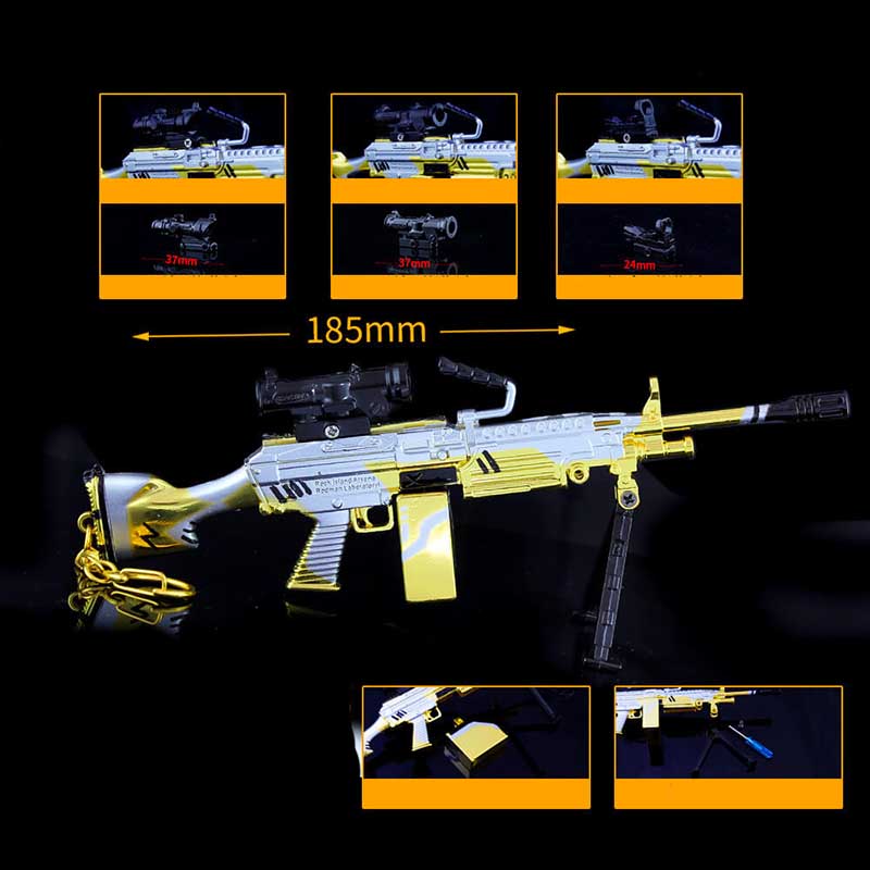 PUBG Million Volts Skin M249 Keychain-Toy Gun Keychains-Kublai-Kublai