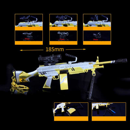 PUBG Million Volts Skin M249 Keychain-Toy Gun Keychains-Kublai-Kublai
