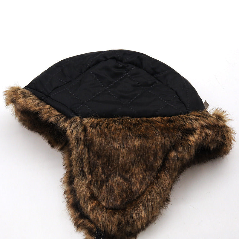 Men Bomber Winter Hats Russian Ushanka Cap with Goggles fleece Women Headgear Faux Leather Fur Snow-clothing-Biu Blaster-Uenel