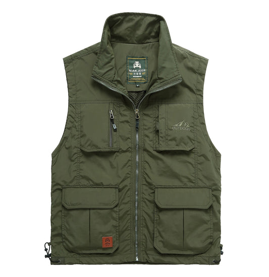 Outdoor Quick-drying Jacket Sleeveless Fishing Hunting Vest Multi-pocket Army Green 7838/7818 Down Vests-clothing-Biu Blaster-a-Uenel