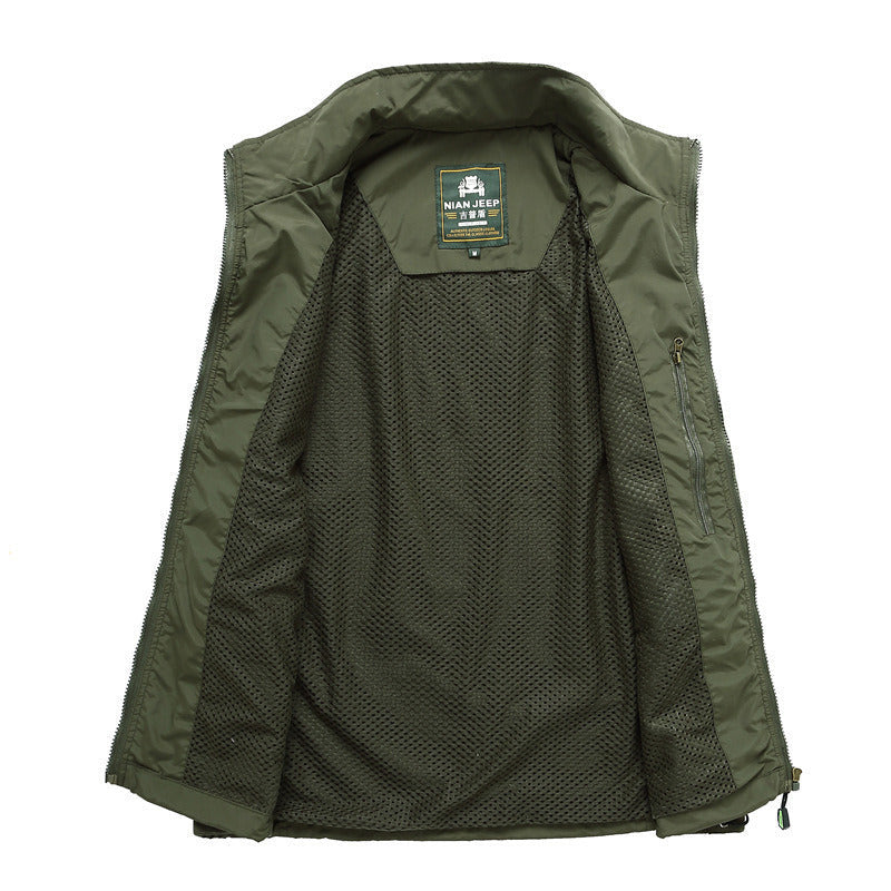 Outdoor Quick-drying Jacket Sleeveless Fishing Hunting Vest Multi-pocket Army Green 7838/7818 Down Vests-clothing-Biu Blaster-Uenel