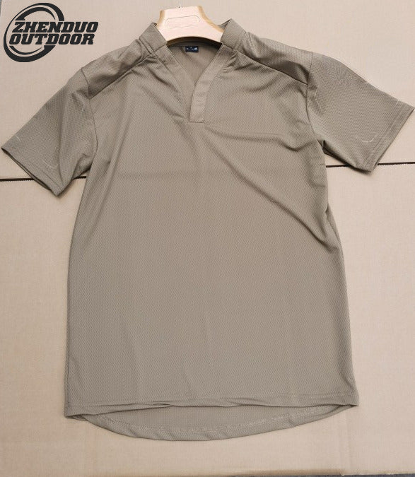 Tactical CAG Styling VS Shirt Outdoor Army Fan Speed Dry Short Sleeve Lapel Camo Summer T-shirt for Men-Biu Blaster- Biu Blaster