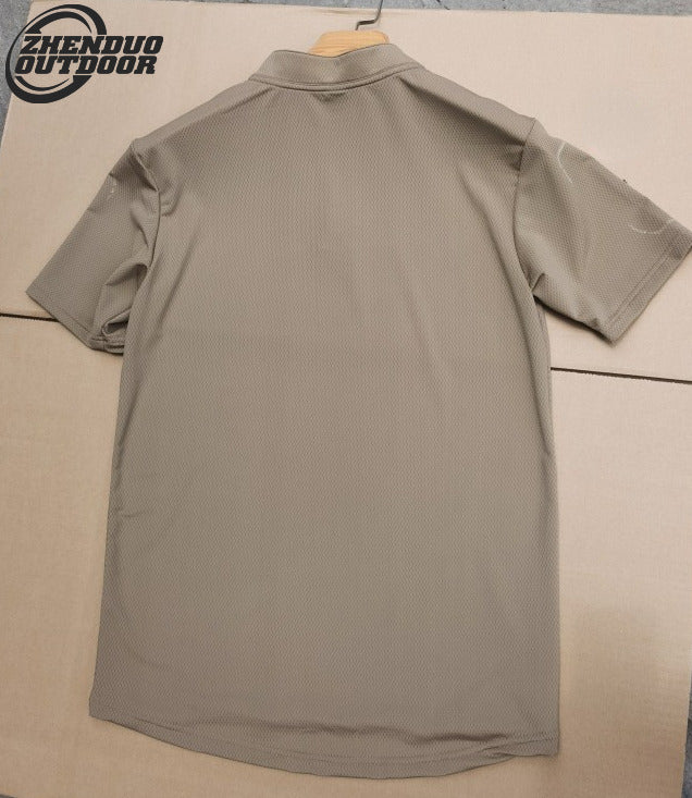 Tactical CAG Styling VS Shirt Outdoor Army Fan Speed Dry Short Sleeve Lapel Camo Summer T-shirt for Men-Biu Blaster- Biu Blaster