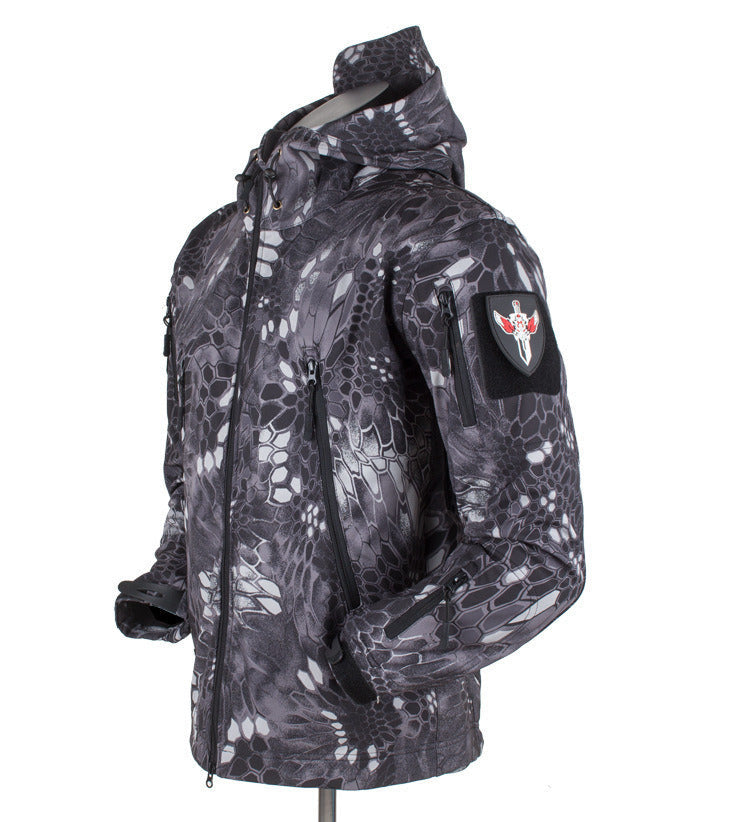 Tactical Soft Shell Military Jacket Men Waterproof Windproof Coat jackets mens Rain Hiking Camping & Hiking Apparel-clothing-Biu Blaster-Grain black python-l-Uenel